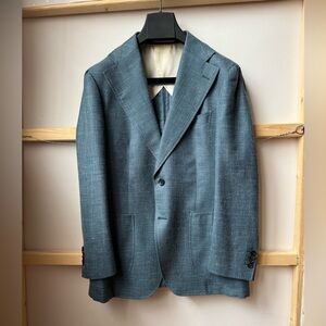 Teal Wool/Silk/Linen Blazer